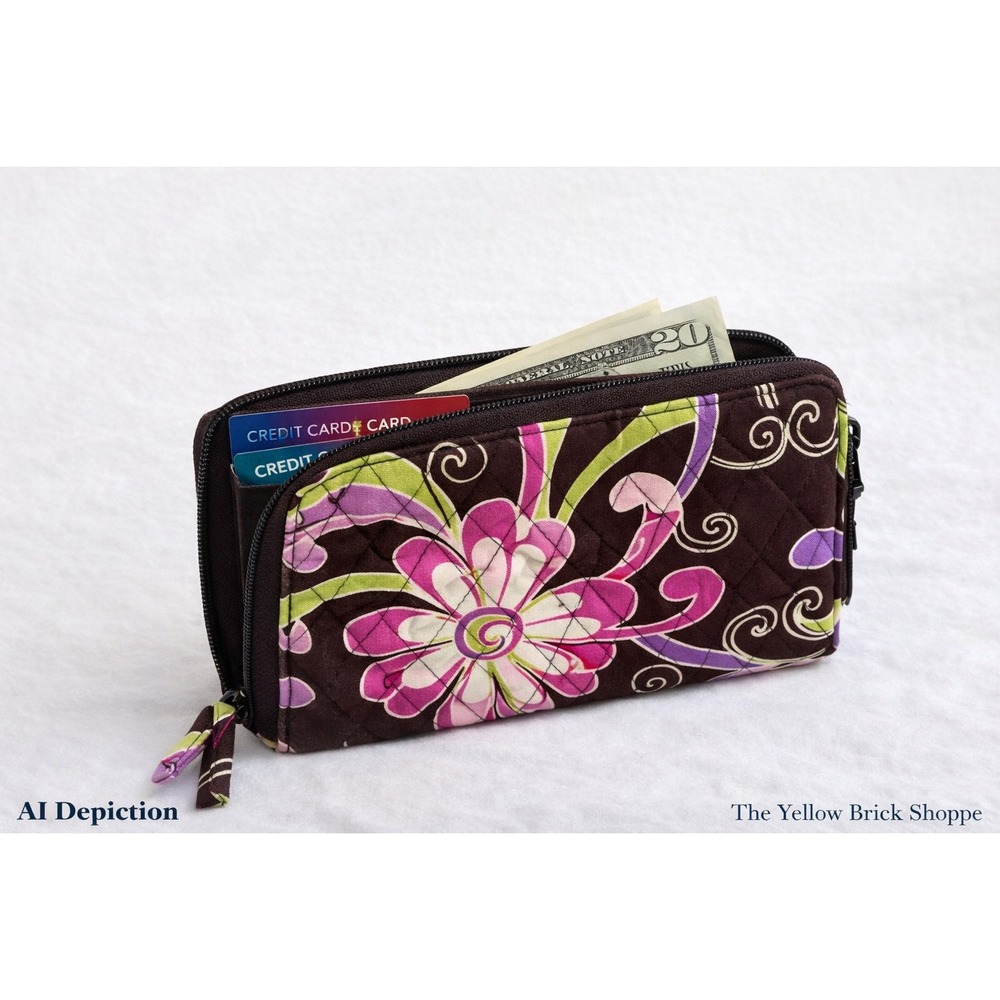 Vera Bradley Java Pink Zip-Around Wallet Retired Floral